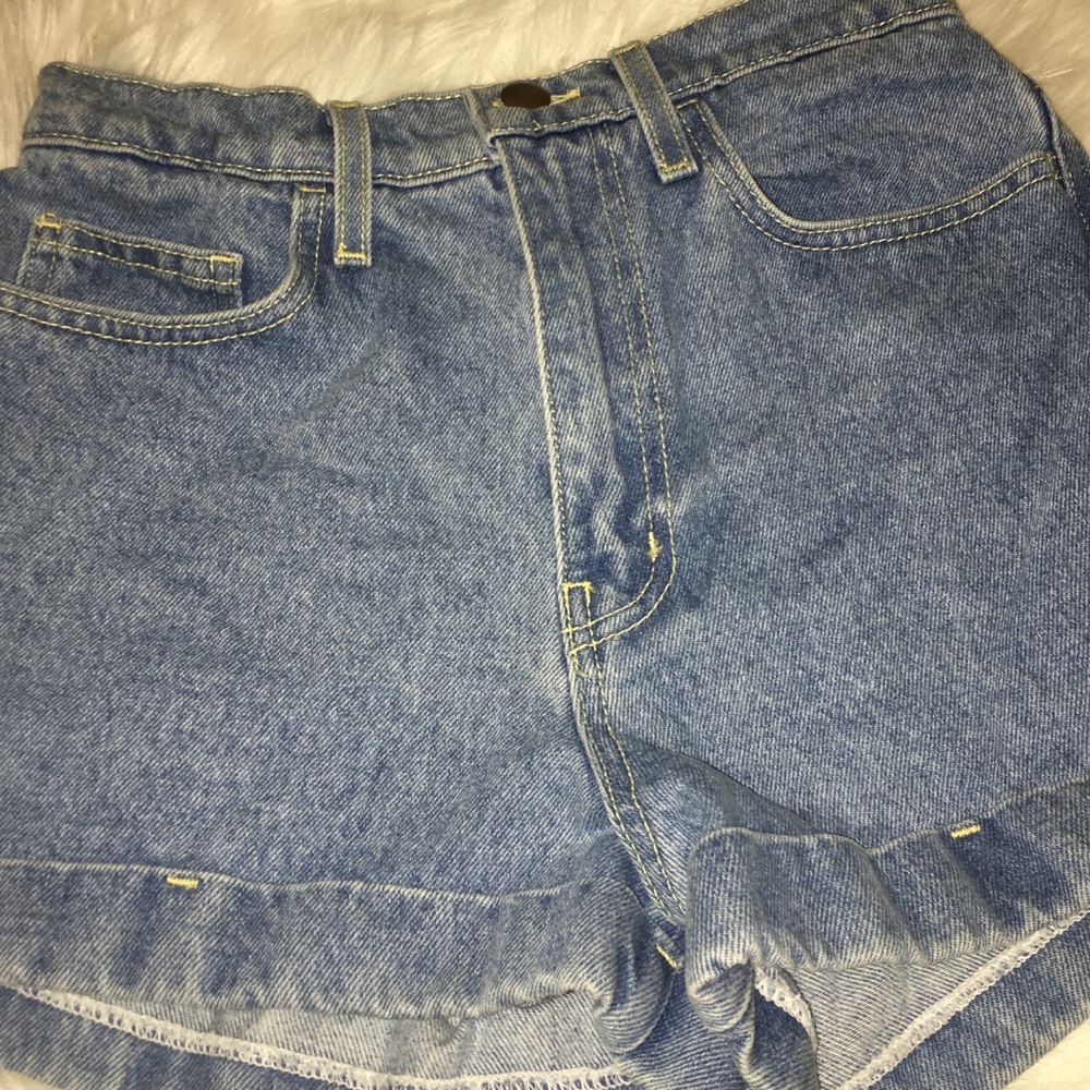 High waist jean shorts